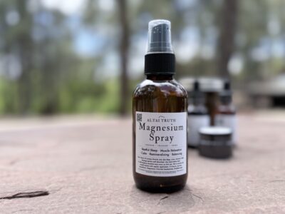 Altai Truth magnesium spray bottle for muscle relaxation, tension relief, and mineral support.