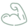 Shilajit strength graphic with muscle icon representing mineral support and vitality.